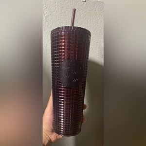 NEW Starbucks 2020 Holiday Berry Plum Grid Tumbler
